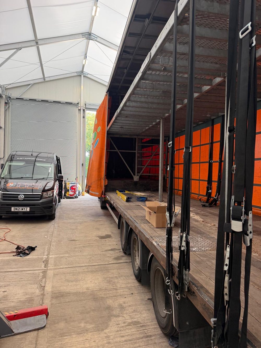 Mobile technician working on a trailer on-site