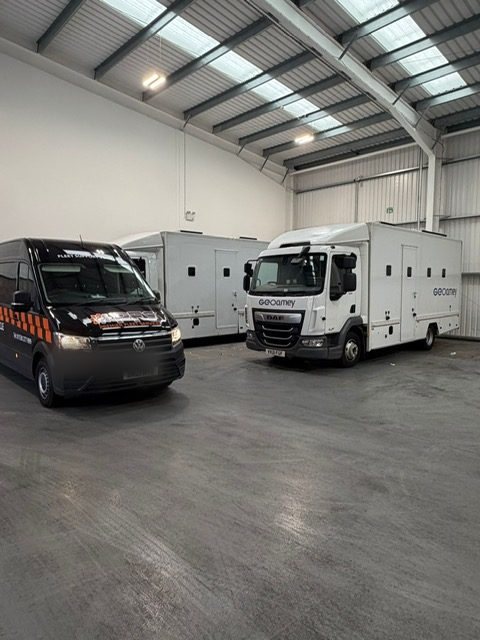 PFS fleet support vehicle in the workshop yard